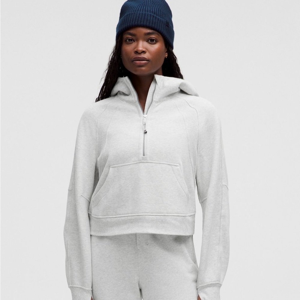 Lululemon Grey Scuba 1/4 zip hoodie